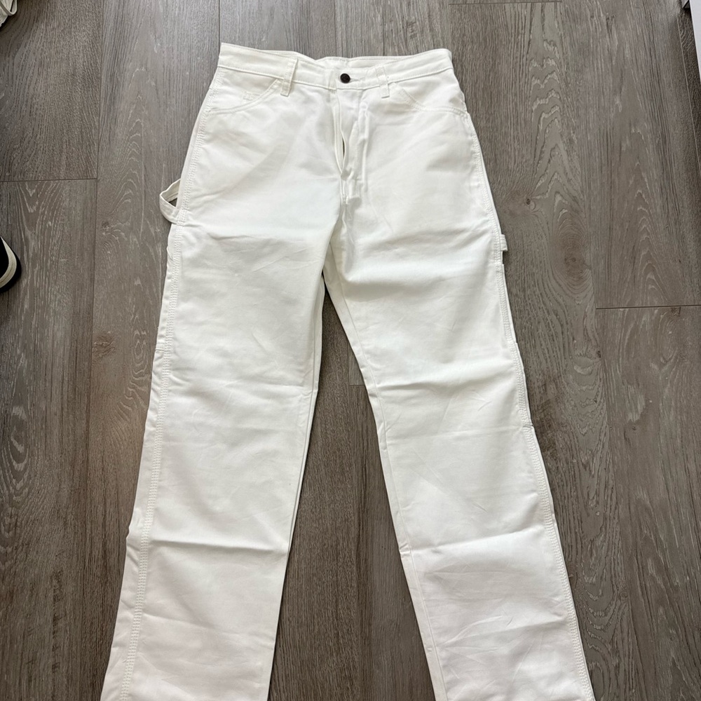 White Dickies Cargo Carpenter Pants